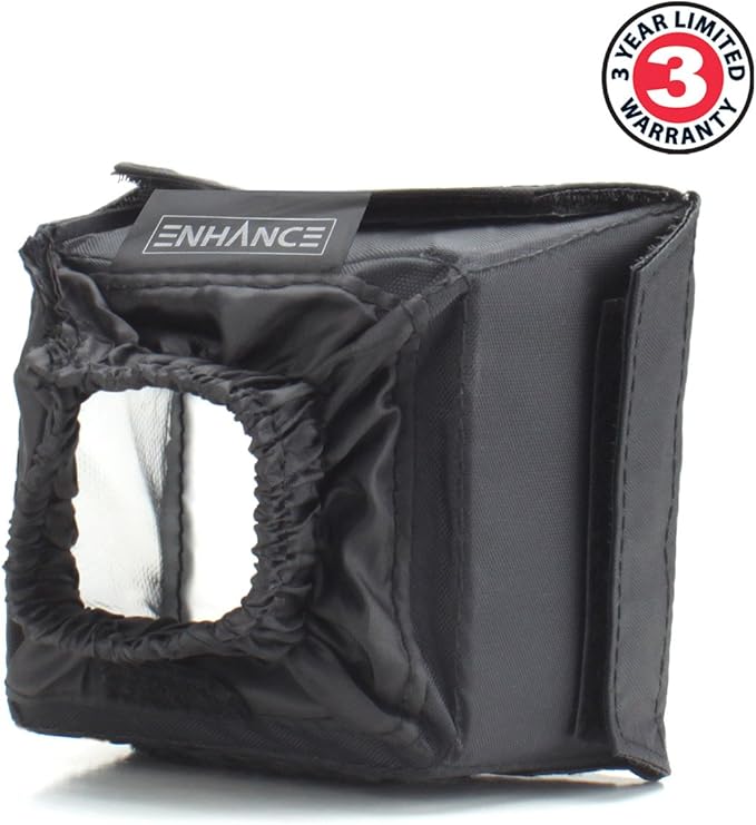 ENHANCE Camera Light Diffuser Softbox for Pop Up and External Speedlites with Foldable, Universal Design, Compatible with Neewer, Altura, Youngnuo, Canon, Nikon, and More Speedlite Flashes