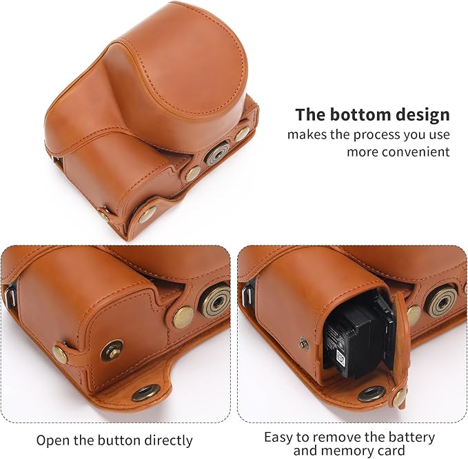 Hargedis for Sony ZV-E10 II case Premium PU Full Body Leather Camera Case Bag for Sony ZV-E10 II Fit 16-50mm Lens with Camera Shoulder Strap