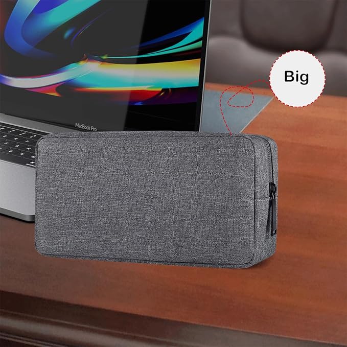 Travel Electronic Organizer Pouch Bag, Waterproof Portable Electronic Accessories Storage Multifunctional Case for USB, Cable, Cord, Charger, Phone, Power Bank, Earphone (Big-Dark Gray)