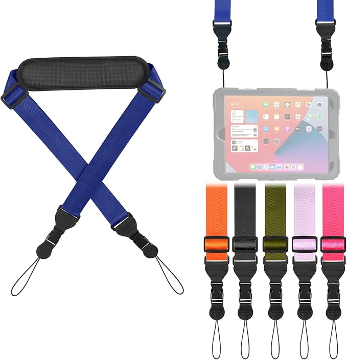 Universal Shoulder Strap, Neoprene Padded Bag Strap with Double Adjustable Buckles, Comfortable Neck Lanyard for Camera, Cellphone Tablet,iPad, Laptop, Binocular, Luggage Bag(Prussian Blue)