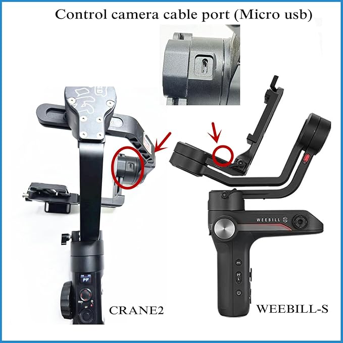 for zhiyun2/for MOZA cable Stabilizer Camera multi-function connection cable for crane2/weebill-s moza air2/2s aircross2/3 Stabilizer Universal version forcanon/ sny Camera (Micro usb to mini usb）