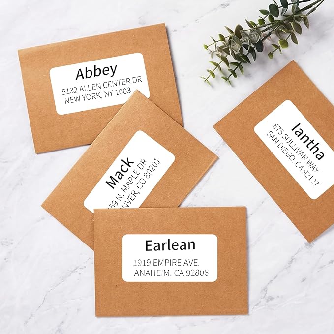 2''x 4" Address Labels, 200 Label Stickers- Laser/Ink Jet Printer Mailing Labels, 8.5"x11" White 20 per Sheet