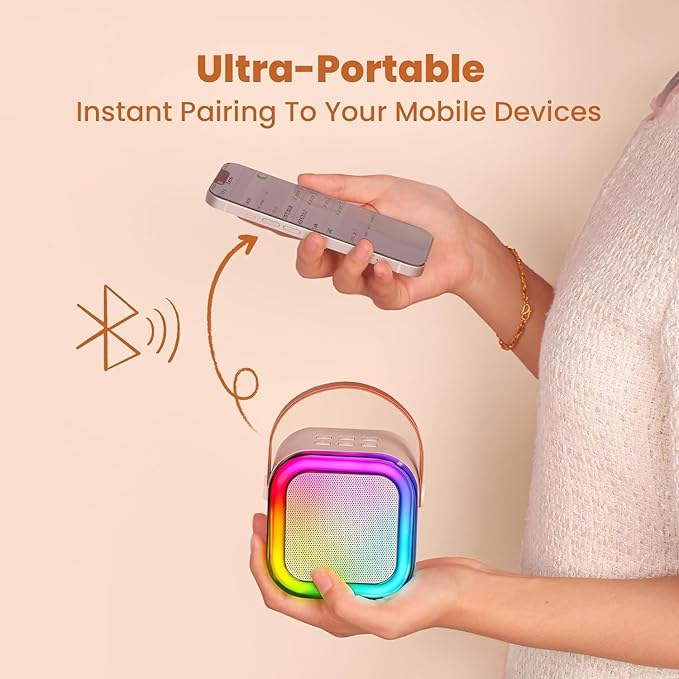 Mini Karaoke Machine for Kids, 2026 TOP Toys Birthday Gifts Ideas for Girls Ages 4, 5, 6, 7, 8, 9, 10, 12+ Years Old, Portable MP3 Player with 2 Wireless Mics for Family Home Party