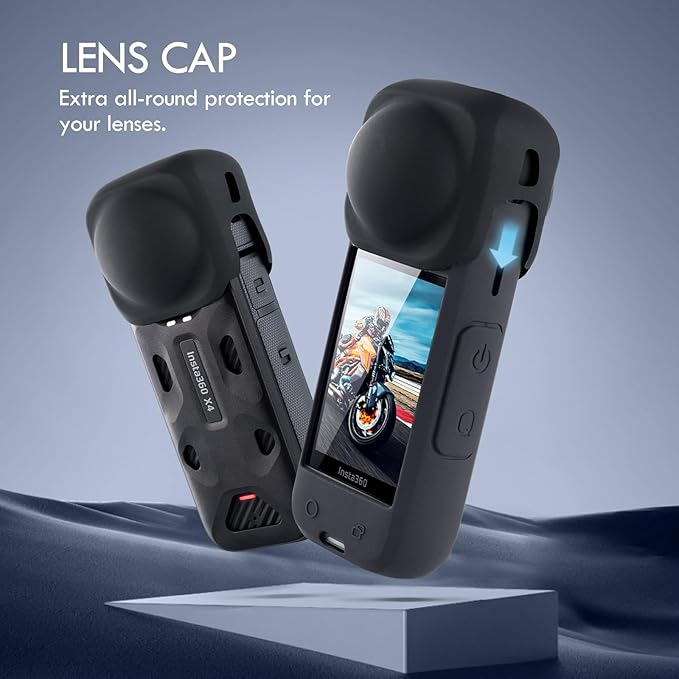 Screen Protector Film(2 Pack)+Lens Cap for Insta360 X5/insta360 X4 Accessories, Insta 360 X5/insta 360 X4 Tempered Glass LCD Display Film, Ultra HD, 9H Hardness, Scratch Resistant, Anti-Fingerprint