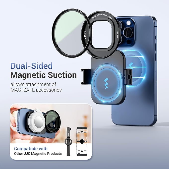 67mm CPL Filter, Lens Filter Adapter Pouch Set for iPhone 16 15 14 Pro Pro Max Plus, Magnetic Phone Lens Filter Ring with 1/4-20" & Cold Shoe Mount Pull-Out to Fit 17 Pro Max