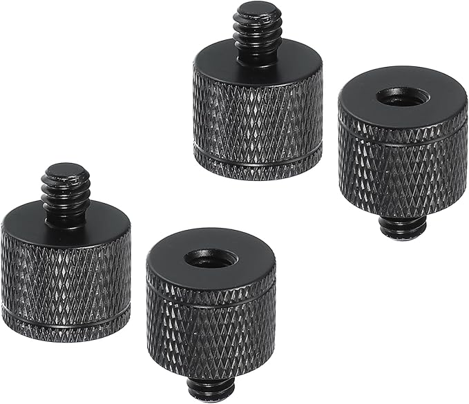 PATIKIL Tripod Screw Adapter M6 Female to 1/4" Male, 4 Pcs Tripod Nut Connectors Camera Mount Screw Camera Double Head Converter for Microphone Holder Magic Arms Accessories, 20 mm