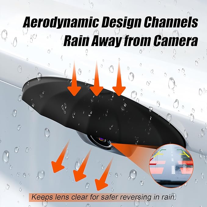 Universal Car Backup Camera Rain Shield, Reversing Camera Anti-Rain Cover, Non-Destructive Adhesion, Silicone Protection Cover Compatible with Most Vehicle (Black)