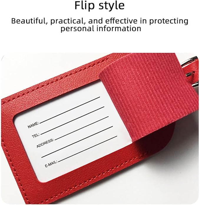8 PCS Luggage Tags Faux Leather for Suitcases Travel，Bag Labels with Protection，Leather Luggage Tag，Luggage Tags for Suitcases TSA Approved，Applicable with All Kinds of Luggage Bags