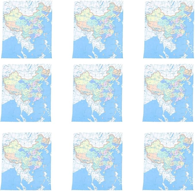 Healifty Glasses Cleaning Cloth Microfiber Lens Wiping Cloth for Eyeglasses and Screens Portable Reusable Streak-Free Polishing with Creative Map Pattern 6.69X5.70 Inches