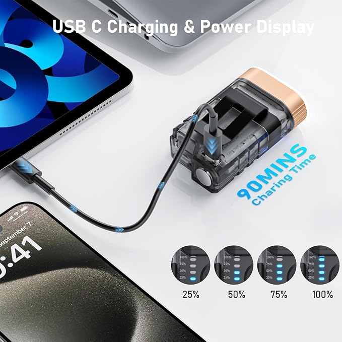 LED Small Powerful EDC Flashlight, 365nm UV Black Light, Mini Led Flashlight High LM, USB C Rechargeable Mini Keychain Flash Light with Clip, Tail Magnet, 9 Modes, Waterproof Pocket Flashlights 2 PC
