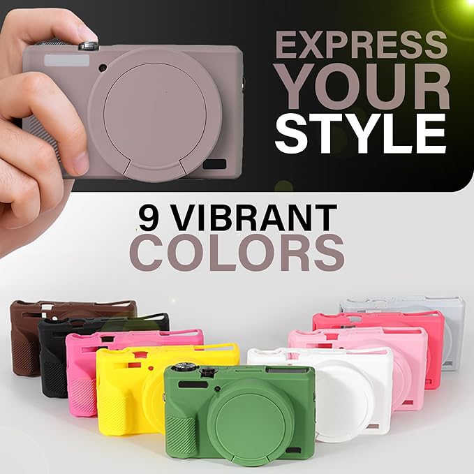 STSEETOP Camera Case Compatible with Canon G7X Mark III - Protective Silicone DSLR Skin Cover, Detachable Cage, Shockproof, Dustproof (Grey Taupe)