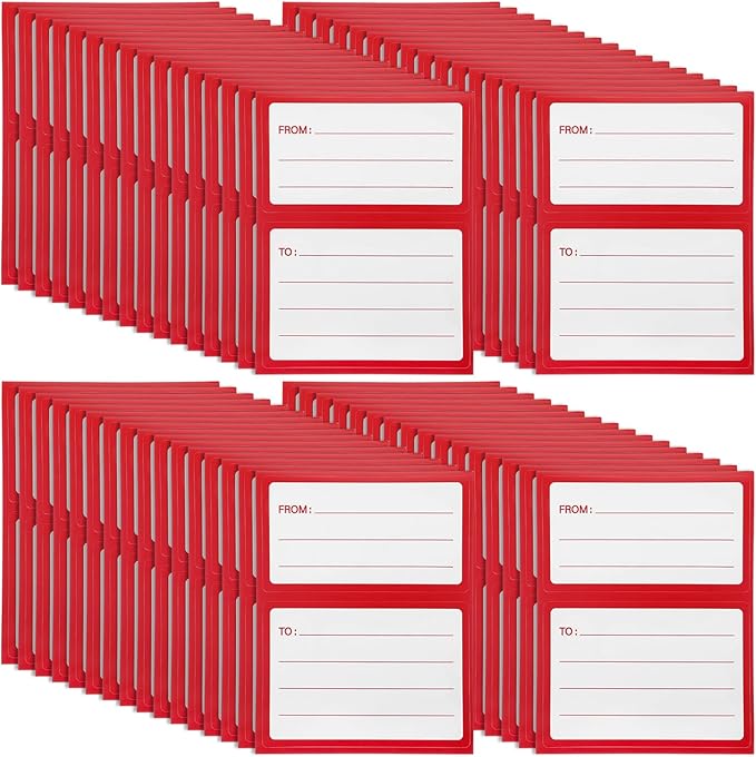 60Pcs to from Return Address Mailing Labels, Blank Mail Shipping Label, Postage Guaranteed Stickers, for Packages, Boxes, Gifts for Mailing and Shipping Needs,Red Blue(3.5 x 4.5in)