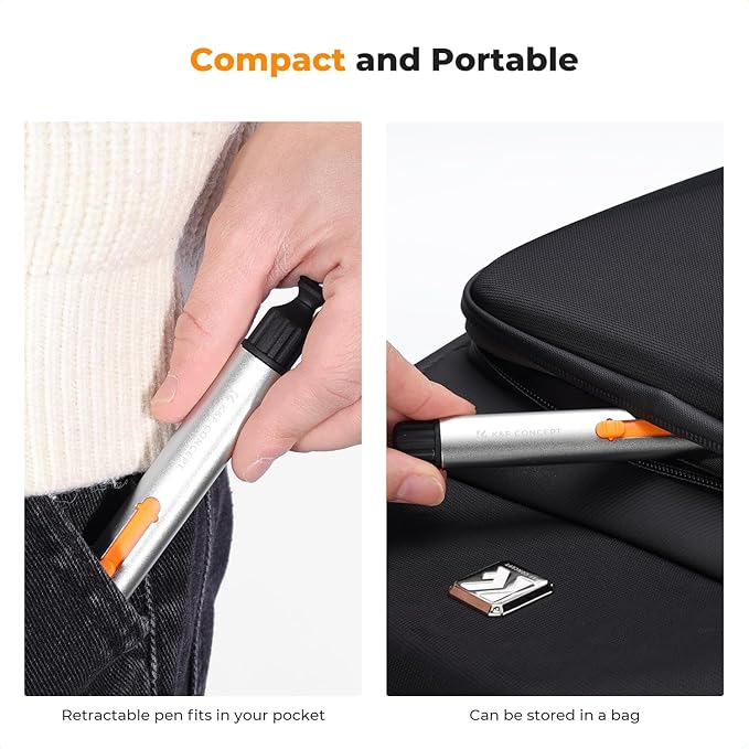 K&F Concept® Versatile Switch Lens Cleaning Pen, Replaceable Pen Tip with Cleaning Brush+Carbon Tip*2+24mm Full-Frame Cleaning Swab*6 for Camera Filters Screen Phone Computer Tablet AR VR Glasses