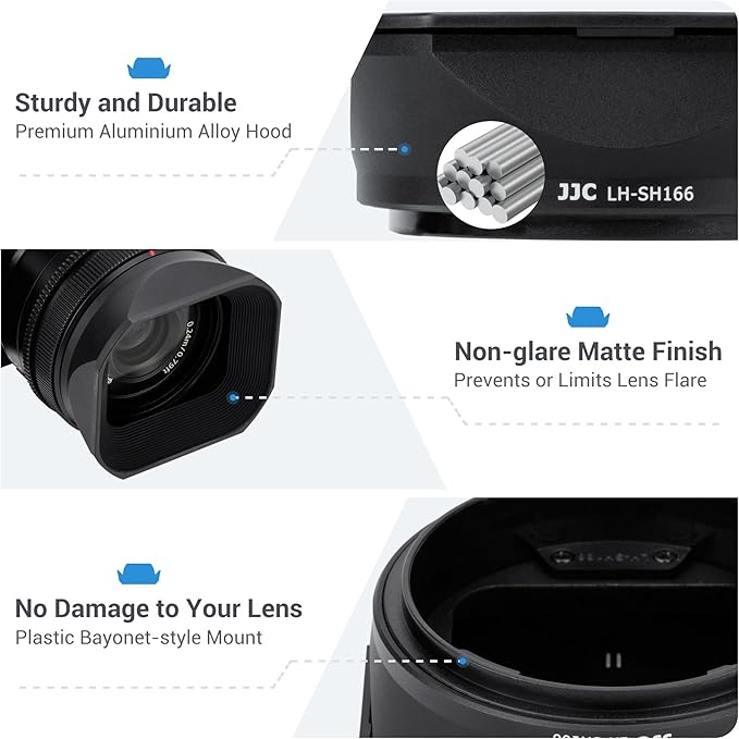 JJC Metal Square Lens Hood Shade for Sony FE 50mm f2.5 G, FE 40mm f2.5 G, FE 24mm f2.8 G Lenses, Replaces Sony ALC-SH165 ALC-SH166 Lens Hood