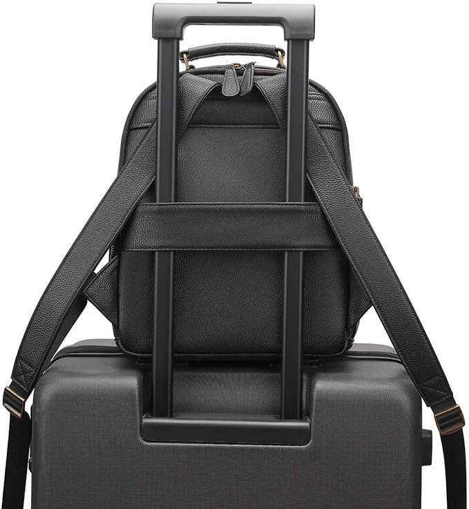 Small Camera Backpack Classic PU Leather for DSLR, Professional Camera Bag for Photographers with 11 Inch Pad/Tablet Compartment Small 10L Black