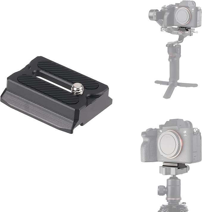 Fotga RS Upper Camera Quick Release Plate for DJI Ronin RS3 / RS 3 Mini/RS 3 Pro/RS 2 / RSC 2 / RS 4 / RS 4 Pro/RS 4 Mini Gimbal Stabilizer DSLR Mirrorless Camera Compatible Arca Swiss Tripod