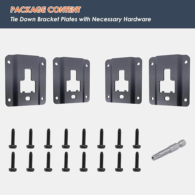 4Pcs Truck Bed Tie Down Anchors Boxlink Plates Compatible with Ford F150 F250 F350 & Raptor 2015-2025 2026