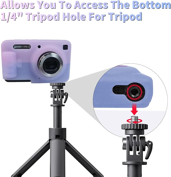 Easy Hood Camera Case for Kodak PIXPRO FZ55, Soft Silicone Cover Anti-Scratch Slim Fit FZ55 DSLR Camera Sleeve Body Skin Travel Protective Case, Pink Purple