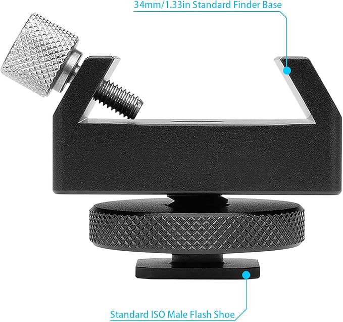 Metal Telescope Finderscope Mount Adapter Finder Scope Base Dovetail Bracket with 1/4" Threaded Hole for Video DSLR Mirrorless Camera Flash Hotshoe Coldshoe Hot Cold Shoe Sky Astrophotography