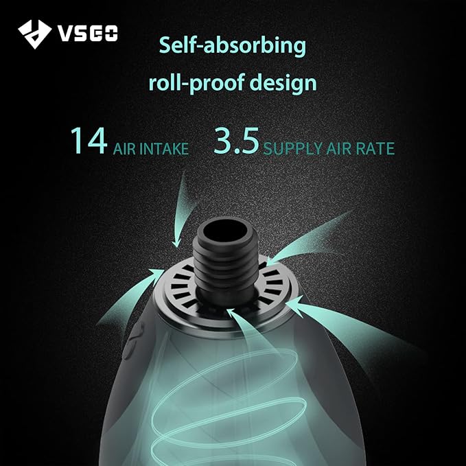 VSGO Camera Air Blower with Soft Tip, Single Air Intake with Self-Suction Cup, Compatible with Camera Lens, SLR/Mirrorless Sensors, Reflectors, Focusing Screens, Coffee Machines and More