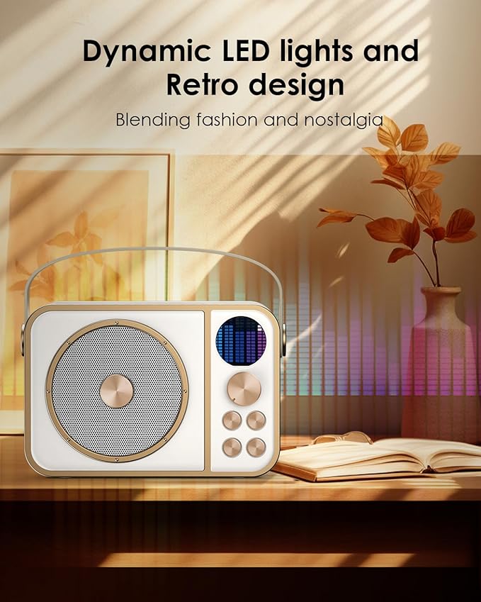 Kids Karaoke Machine, Portable Bluetooth Speaker with 2 Wireless Microphones, Mini Karaoke Machine-White Elephant Gifts | Christmas Stocking Stuffer | Gifts for 4-13+ Years Old Girls Boys(Big White)