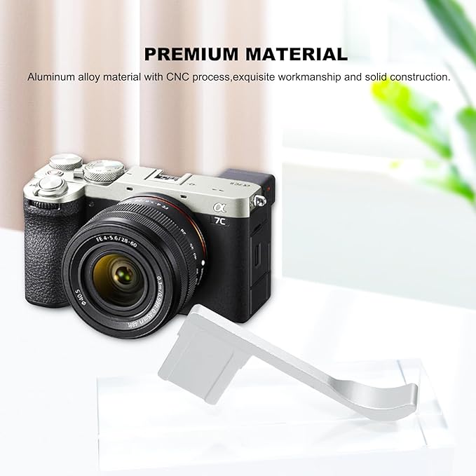 A7CII A7CR Thumb Grip,Aluminum Alloy Camera Thumbs Up Rest Hand Grip for Sony α7CII α7CR Alpha 7CII A7CR (Silver)