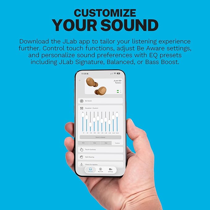 JLab Go Air Pop+ Tones True Wireless Earbuds, in Ear Headphones, Bluetooth Earphones, 35H Playtime Ear Buds, Bluetooth Earbuds with Microphone, USB-C Charging Case, Dual Connect, EQ3 Sound, (474 C)