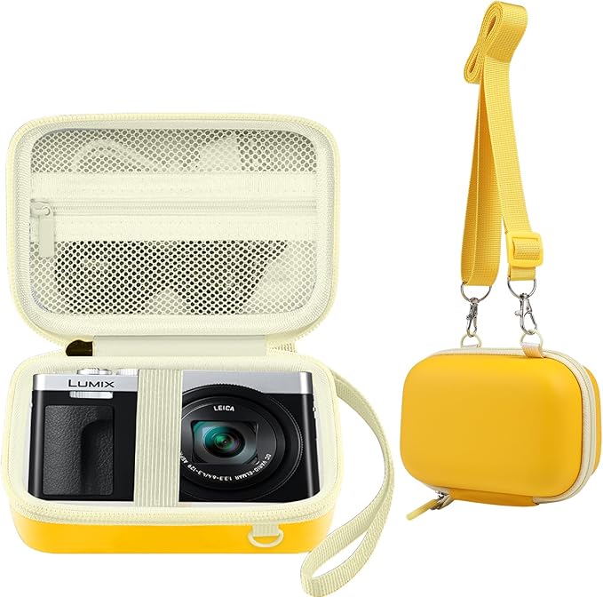 Leayjeen Digital Camera Case Compatible with Panasonic LUMIX ZS99/ LX10/ ZS80/ ZS100/ ZS70/ ZS200/ ZS60 4K Digital Camera-Yellow（Case Only）