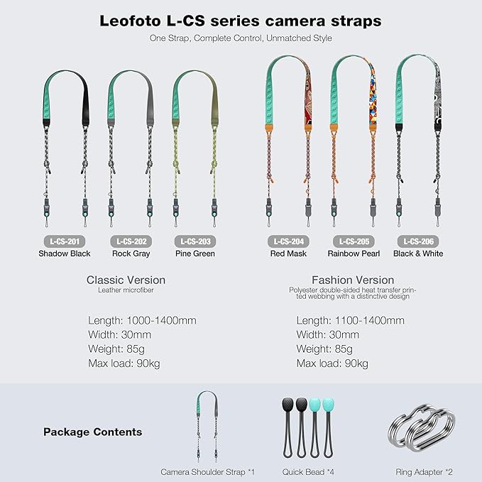 LEOFOTO Adjustable Camera Strap for Photographers