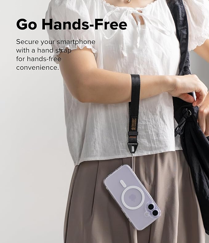 Ringke Hand Strap [Phone Wrist Strap] Designed for Camera Strap and Phone Strap, Adjustable Sturdy Universal Lanyard Compatible with Camera and Phone Case - Black