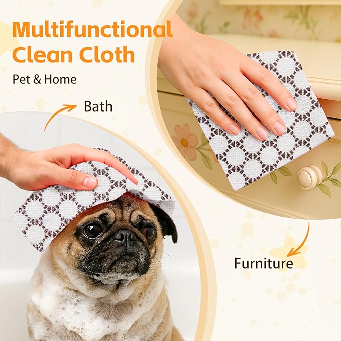 Microfiber Cleaning Cloth Roll, 50-Count Reusable, Durable, No Streaks, Absorbent, Lint-Free Non-Scratch Easy Tear-Away Towels, Dish Rags for Kitchen, Home, Car & Glasses, White Waffle, 12x12 in