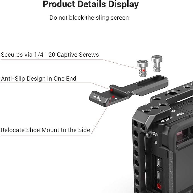 SMALLRIG Cold Shoe Extension, Outrigger Shoe Mount Adapter for Microphone, EVF and Camera Accessories - 2879