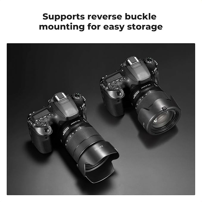 K&F CONCEPT Lens Hood Compatible with Canon RF 24-105mm F4-7.1 is STM,EF-S 18-135mm f/3.5-5.6 is USM Lens, Reversible Snap on Camera Lens Shade Replacement of EW-73D Hood