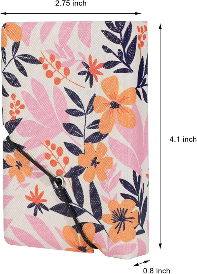 Mini 2x3 Small Polaroid Photo Album Book For 3 Inch Fujifilm Instax Mini 12 11 9 99 8 7+ 40 EVO Camera Film, HP Sprocket, K-pop Photocards. (Exotic Floral, 1 Pack)