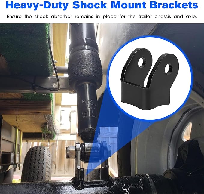 Weld On Shock Mount Heavy Duty Shock Mount Bracket Kit for Trailer Axle Rear Shock Mount Bracket Weld-On, Curved Shock Mount Tabs Universal Shock mounts - 1 Pair