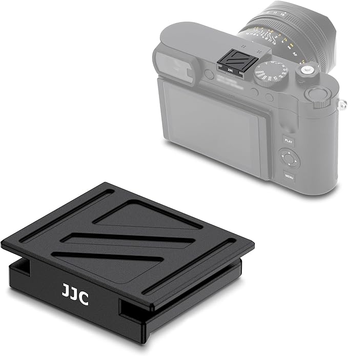 JJC Hot Shoe Cover Cap for Leica Q3 43/ Q3/ Q2 Cameras, Aluminum Alloy Shoe Mount Protector with Full-Coverage Design and Silicone Pad, Anti-Scratches & Dustproof-Black