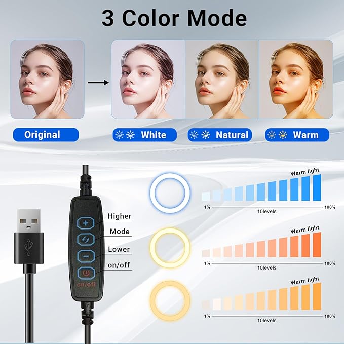 LED Video Light with Stand, Home Studio Back Lights, Photo Lights with Color Filters for Close Photography Lighting YouTube Video Recording, Desk Game Steaming