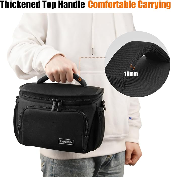 Cwatcun Small Camera Sling Bag Crossbody Camera Shoulder Case, Waterproof Travel Photography Messenger Bag for Canon, Nikon, Sony, Fuji DSLR/SLR/Mirrorless Cameras, Lens and Accessories