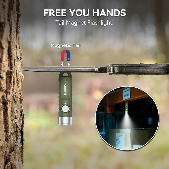 A11 Rechargeable Keychain Flashlight -Pocket Mini Flashlight,Key-Chain 500 High Lumens,EDC Flashlights,Waterproof Small Lightweight for Everyday Carry, Camping, Hiking, Emergency
