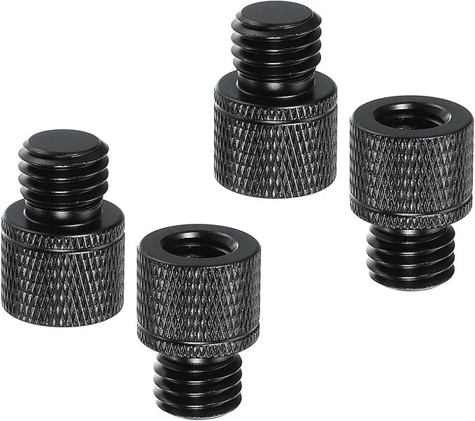 PATIKIL Tripod Screw Adapter 3/8" Female to M12 Male, 4 Pcs Tripod Nut Connectors Camera Mount Screw Camera Double Head Converter for Microphone Holder Magic Arms Accessories, 23 mm