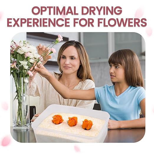 5lbs Silica Gel Flower Drying, Reusable Flower Preservation Kits, Silica Sand Flower Drying Kits with Airtight Container, Gloves, Brush, Safety Goggles for DIY Wedding Bouquet Preservation