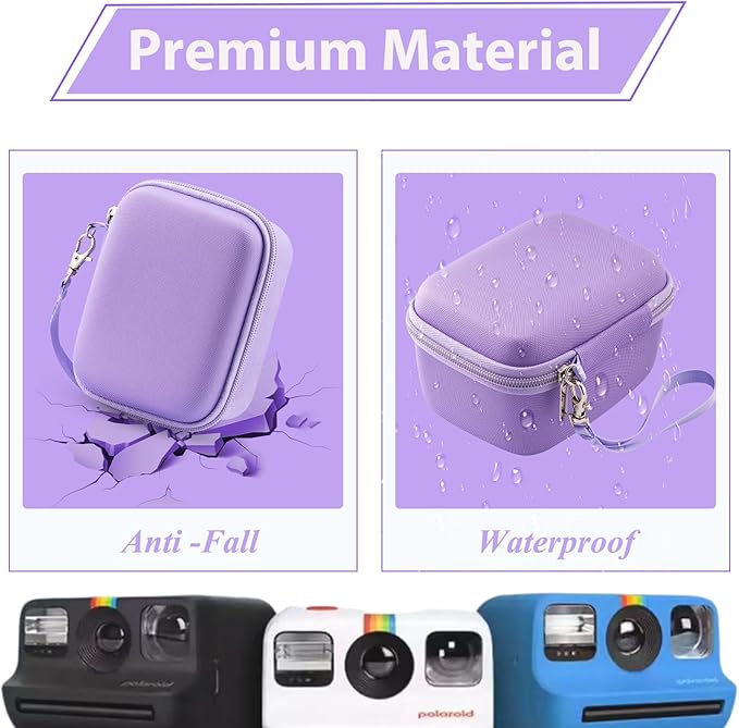 Hard Portable Case Compatible with Polaroid Go 9035 for Generation 2 Instant Print Camera, Film Cameras Storage with Mesh Pocket for Color Films (case only) (Purple)