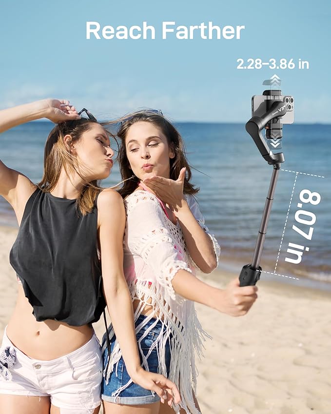 hohem iSteady V3 Ultra Gimbal Stabilizer for iPhone, Phone Gimbal with AI Auto Tracking, Detachable Touchscreen Remote, Built-in Extension Rod, Tripod, Fill Light, for Vlog, Travel, Pet, Fitness