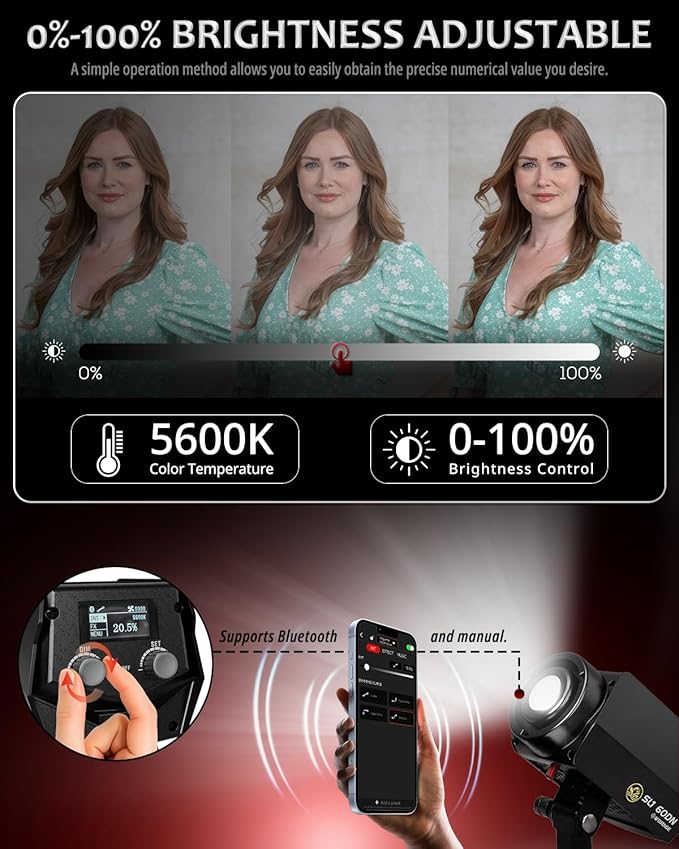 IFOOTAGE LED Continuous Lighting, 70W LED Video Light with Carry Bag, CRI 98/TLCI 99/12200LM/5600K Daylight, Blueteeth APP Control, Outdoor Handheld Continous Output Light, SL1 60DN
