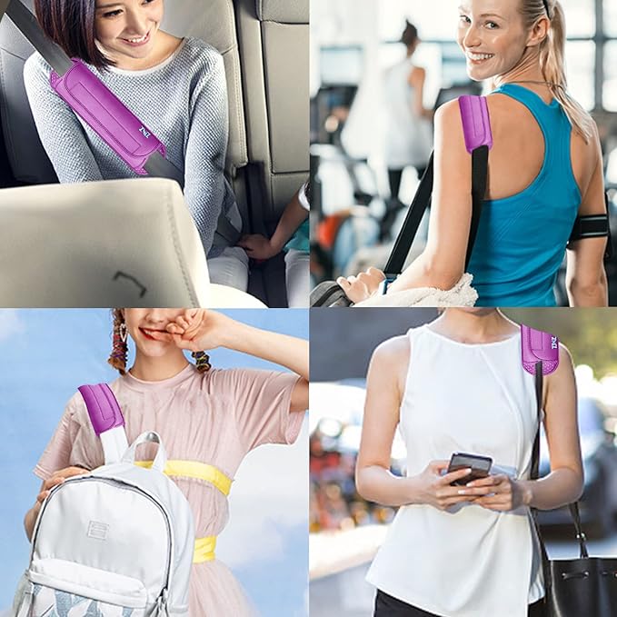 ZINZ Universal Shoulder Pad with Ultra Thick Cushion for Bag Luggage Bag Crossbody, Plus Long & Anti-Slip & Breathable,Purple