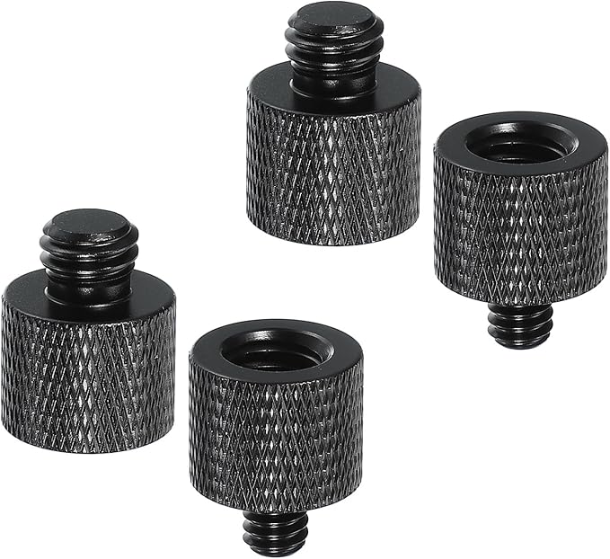 PATIKIL Tripod Screw Adapter 3/8" Male to 1/4" Female, 4 Pcs Tripod Nut Connectors Camera Mount Screw Camera Double Head Converter for Microphone Holder Magic Arms Accessories, 20 mm