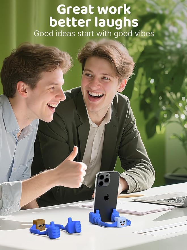 Valentines Gifts for Teens Girls Boys Adults Cell Phone Holder with Clip: Dual-Sided Mood Cubes Clips for Gesture Phone Stand Desk Accessory Cool Gadget Birthday Gifts for Men Kids Women Christmas