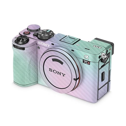 Carbon Fiber Camera Skin Compatible with Sony Alpha 7CR Camera (2023) - Cotton Candy - Premium 3M Vinyl Protective Wrap Decal Cover - Easy to Apply | Crafted in The USA by MightySkins