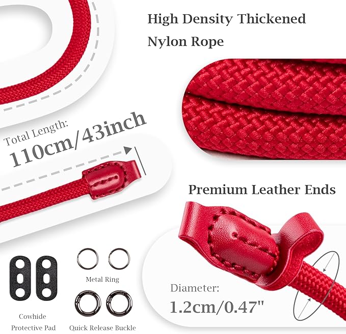 VOVMOEYA Camera Strap Rope,Camera Neck Strap Shoulder Strap for Fujifilm X100VI X100V XS20 XT5 for A6000 A6100 A6400 A6700 A7IV for Canon EOS R6 R10 for Nikon D850 D5600 D7500 - Red