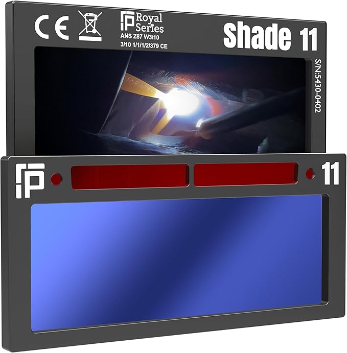 The Heir Single 2.0 | Shade 11 Blue Auto Darkening Welding Lens | 20A TIG Rating - No Flashing | 2" X 4.25" X 0.2" | Blue Welding Lens - TrueColor Puddle Royal Series 2.0
